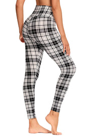 Black And White Plaid Casual Legging Bicycle Tights