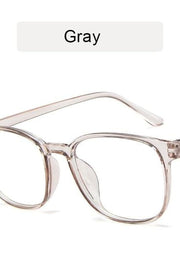 Computer Eyeglasses Anti-Blue Light Transparent Clear Plastic Frame Gray Eyeglasses